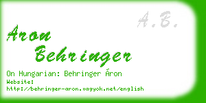 aron behringer business card